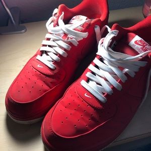 AIR Force 1s - All Red/Maroon/White